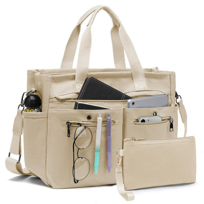 Set of 2 Large Canvas Tote Bags for Women - Versatile Crossbody Shoulder Hobo Messenger Handbags for Work, Travel, and Gym