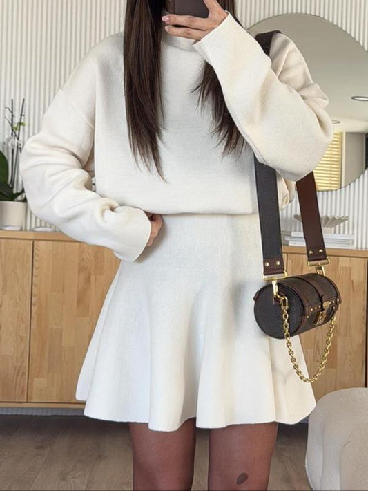 Chic Women's Loose-Fitting Half-High Neck Knit Dress - Perfect for Fall & Winter Casual Style