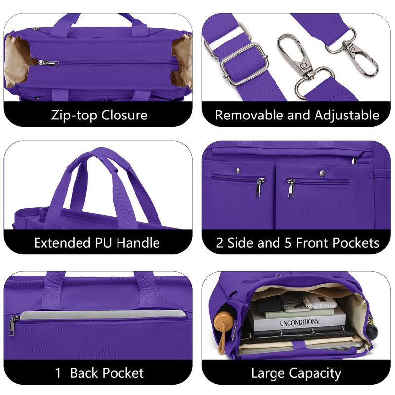 Set of 2 Large Canvas Tote Bags for Women - Versatile Crossbody Shoulder Hobo Messenger Handbags for Work, Travel, and Gym