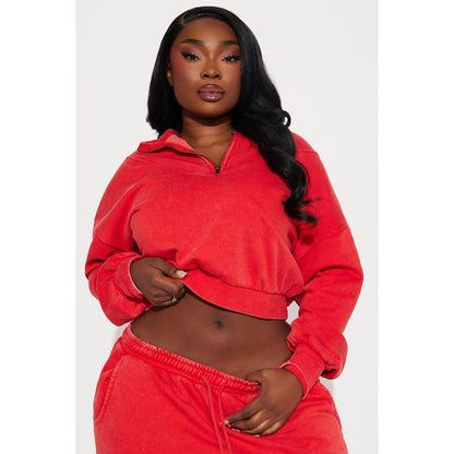 Rested Lounge Pullover in Red