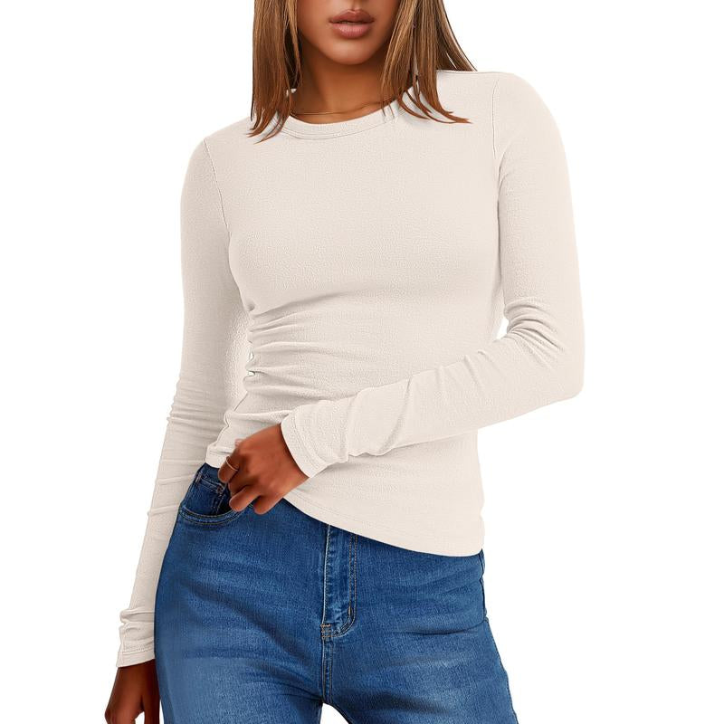 ANRABESS Women's Long Sleeve Thermal Crewneck Top - Slim Fit Casual Winter Undershirt for Fall 2025