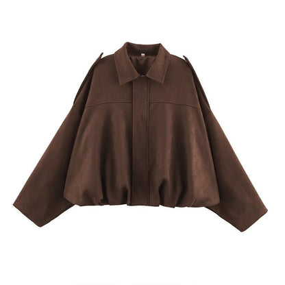 Chic Women's Winter Vintage Zipper Jacket - Cozy Collared Outerwear for Every Occasion