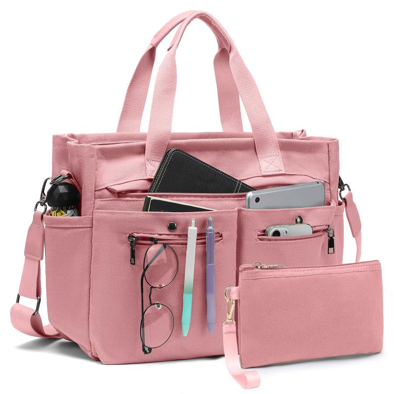 Set of 2 Large Canvas Tote Bags for Women - Versatile Crossbody Shoulder Hobo Messenger Handbags for Work, Travel, and Gym