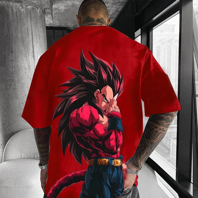 Urban Streetwear Retro Unisex Tank Top featuring Dragon Ball Z Goku - Oversized Cotton Muscle Tee for Men, Perfect for Summer Vacations and Anime Enthusiasts