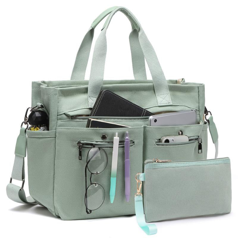 Set of 2 Large Canvas Tote Bags for Women - Versatile Crossbody Shoulder Hobo Messenger Handbags for Work, Travel, and Gym