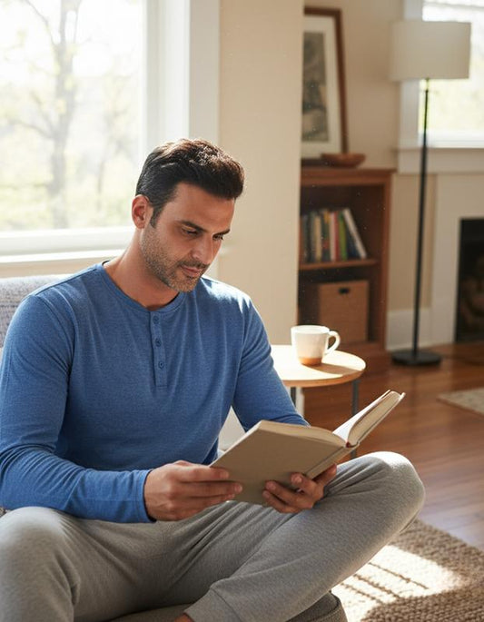 Liloak Men's Long Sleeve Henley T-Shirts 4-Pack, Multi-Color Breathable Tees with 3 Buttons