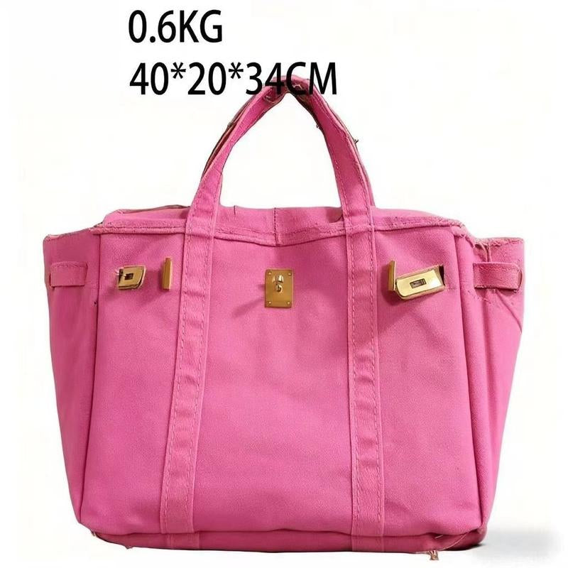 Soild Color Boatkin Boat Tote Canvas Bag Handbag Working Shopping Travel Trip Bag