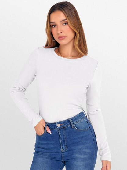 ANRABESS Women's Long Sleeve Thermal Crewneck Top - Slim Fit Casual Winter Undershirt for Fall 2025