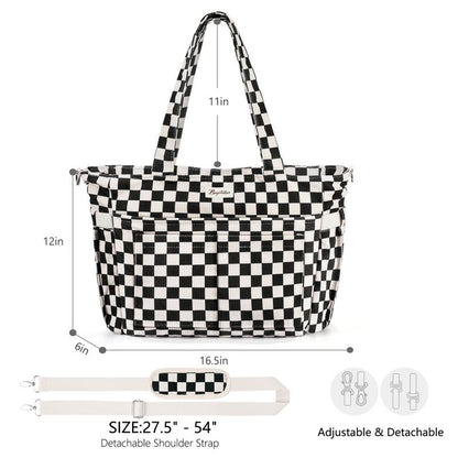 Bagstellar Women's Corduroy Tote Bag - 15.6 Inch Laptop Work Tote with Large Cup Holder, Durable Zipper Casual Purse for School, College, Travel, and Gym