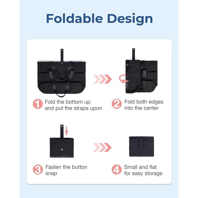 BAGSMART Tote Bag for Women, Foldable Tote Bag with Zipper Large Shoulder Bag Top Handle Handbag for Travel, Work Folding Canvas Day Carry on Fabric