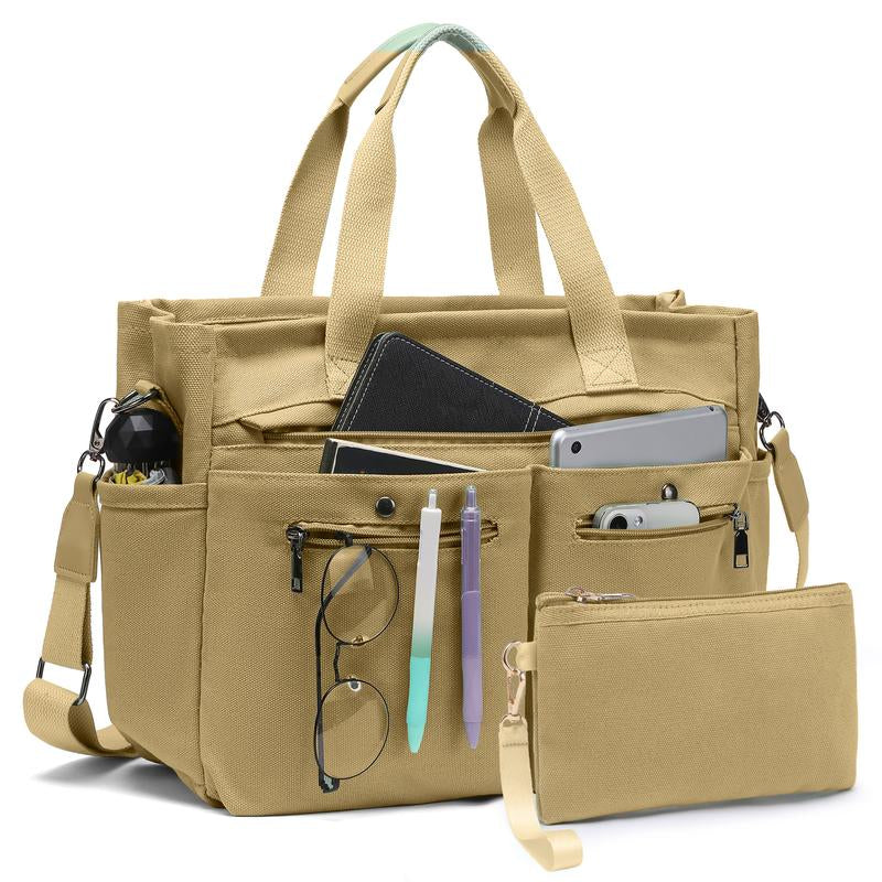 Set of 2 Large Canvas Tote Bags for Women - Versatile Crossbody Shoulder Hobo Messenger Handbags for Work, Travel, and Gym