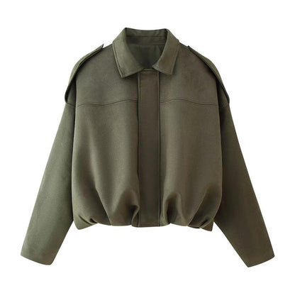 Chic Women's Winter Vintage Zipper Jacket - Cozy Collared Outerwear for Every Occasion