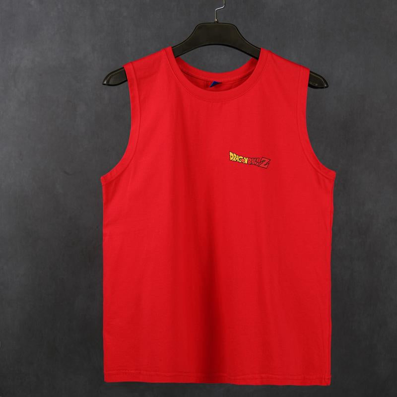 Urban Streetwear Retro Unisex Tank Top featuring Dragon Ball Z Goku - Oversized Cotton Muscle Tee for Men, Perfect for Summer Vacations and Anime Enthusiasts