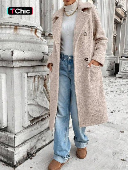 Women's Loose Fit Double Button Overcoat