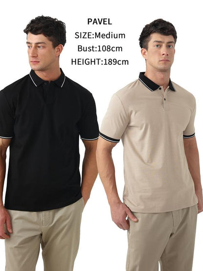 5 Pcs Men's Premium Comfort Polo Shirt Regular Fit Casual Fashion Short Sleeve Polo Collar Shirt Top Polo Shirts for Men Fall Tops Mens Clothing Soft Breathable Stretch Fabric Cold Wash Friendly