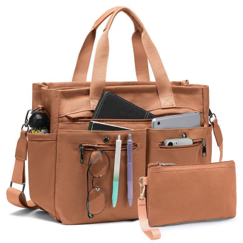 Set of 2 Large Canvas Tote Bags for Women - Versatile Crossbody Shoulder Hobo Messenger Handbags for Work, Travel, and Gym