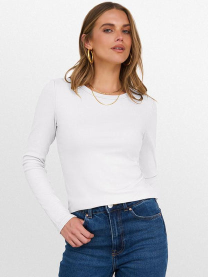 ANRABESS Women's Long Sleeve Thermal Crewneck Top - Slim Fit Casual Winter Undershirt for Fall 2025