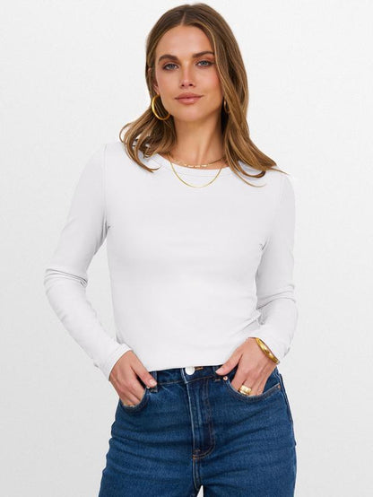 ANRABESS Women's Long Sleeve Thermal Crewneck Top - Slim Fit Casual Winter Undershirt for Fall 2025