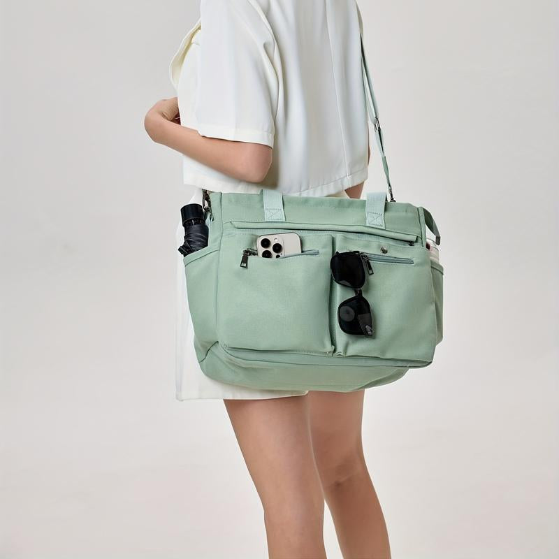 Set of 2 Large Canvas Tote Bags for Women - Versatile Crossbody Shoulder Hobo Messenger Handbags for Work, Travel, and Gym