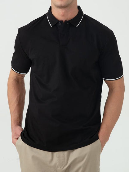 5 Pcs Men's Premium Comfort Polo Shirt Regular Fit Casual Fashion Short Sleeve Polo Collar Shirt Top Polo Shirts for Men Fall Tops Mens Clothing Soft Breathable Stretch Fabric Cold Wash Friendly