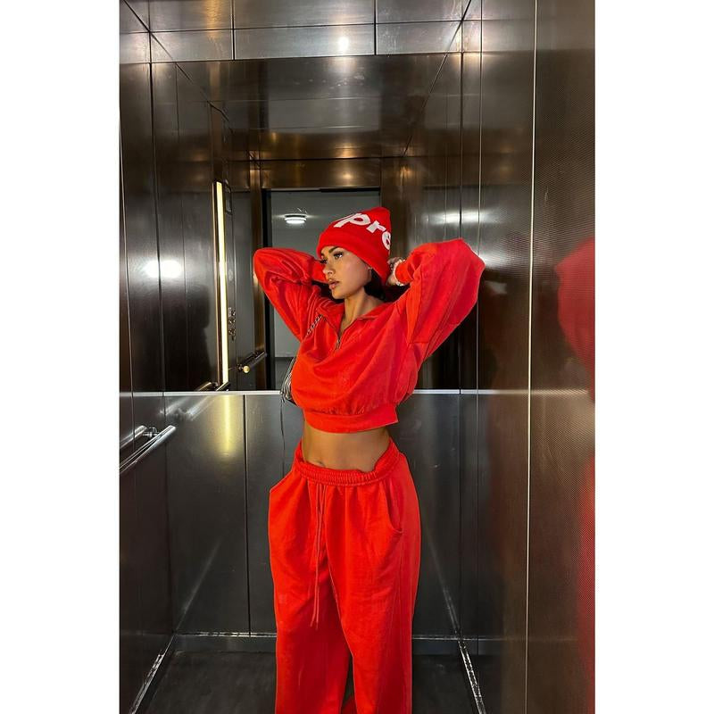 Rested Lounge Pullover in Red